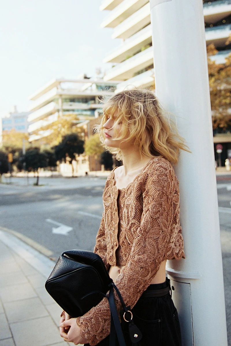 Crochet-Look Crop Top