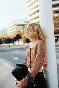 Crochet-Look Crop Top