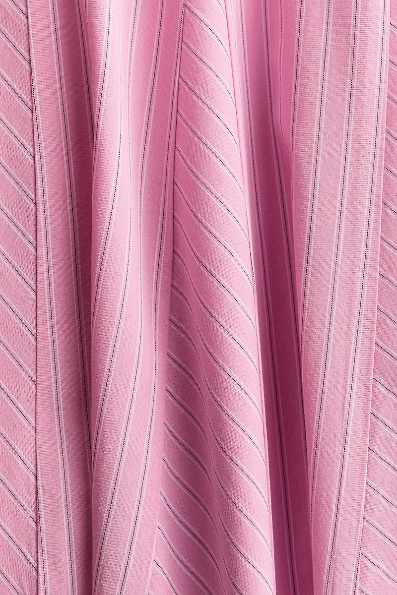 Cotton Skirt with Godet Pleats