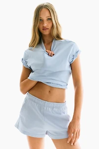Short en coton avec taille élastique