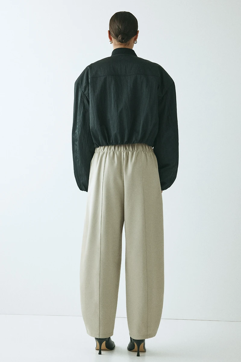Barrel-Leg Ponte Pants