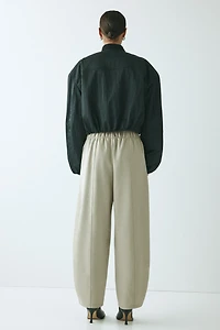 Barrel-Leg Ponte Pants