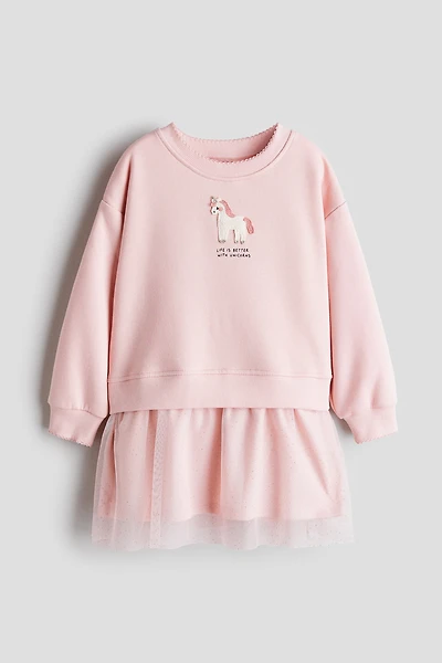 Robe en molleton avec jupe tulle