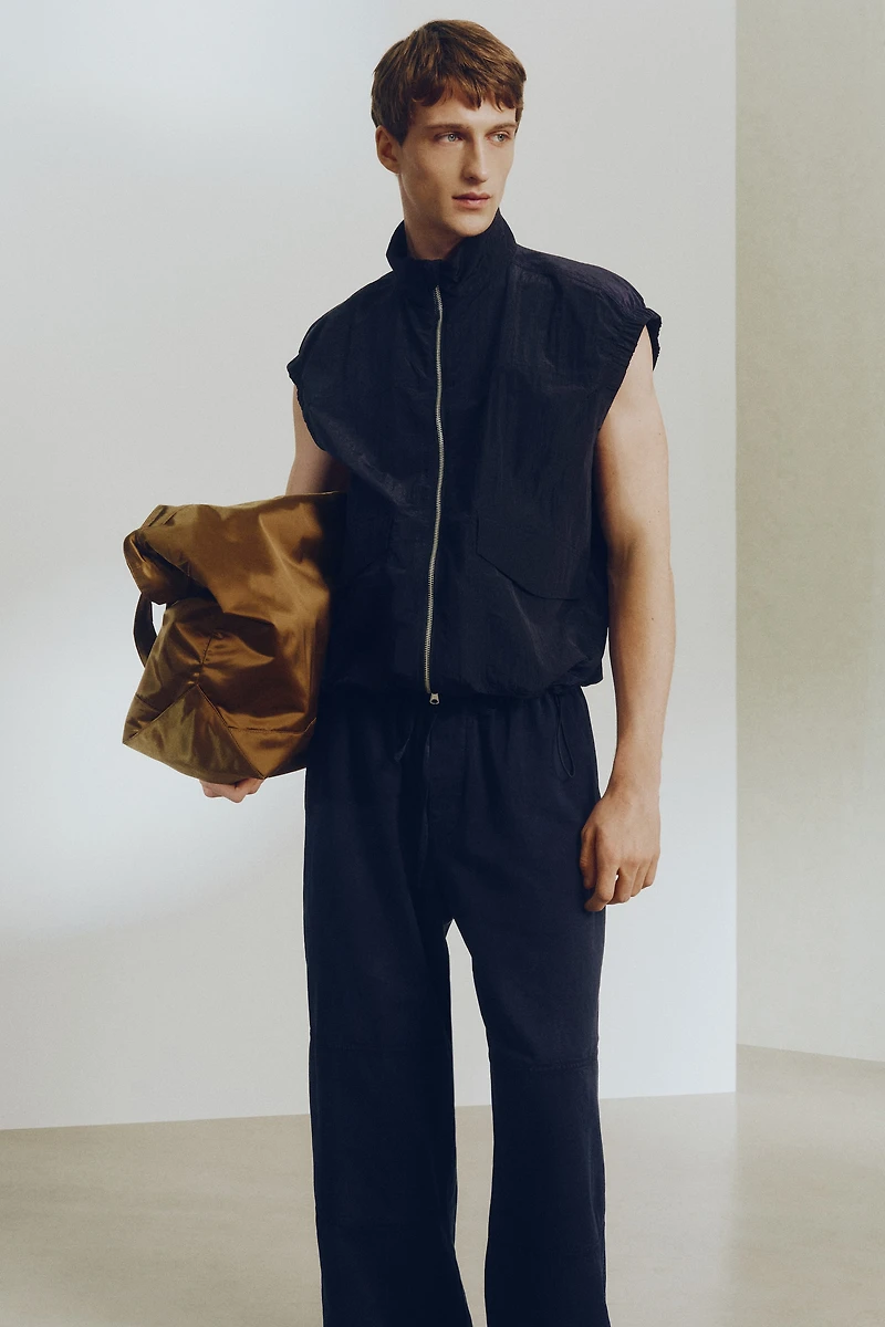 Pantalon ample en lin mélangé