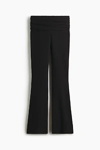 Rib-Knit Foldover-Waist Leggings