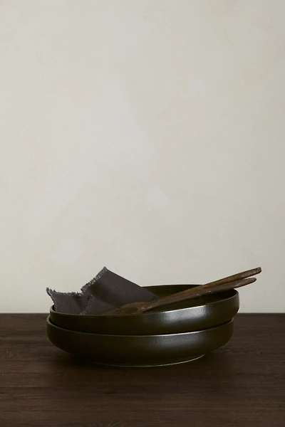 Reactive-Glaze Stoneware Serving Bowl