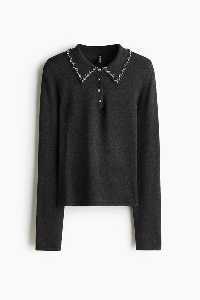 Embellished Polo Top