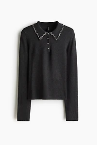 Embellished Polo Top