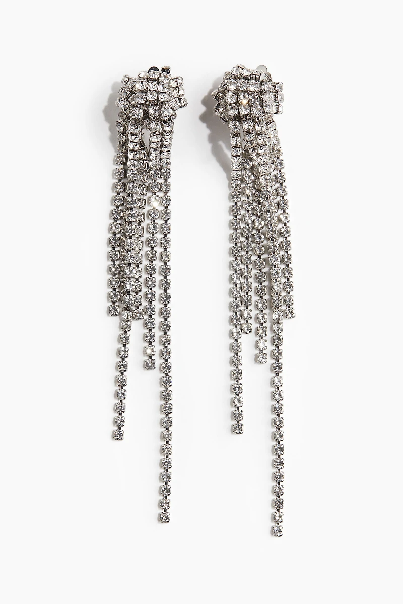 Longues boucles d'oreilles à strass