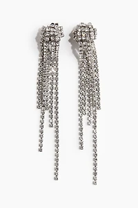 Longues boucles d'oreilles à strass