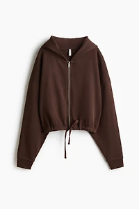 Drawstring zip-through hoodie