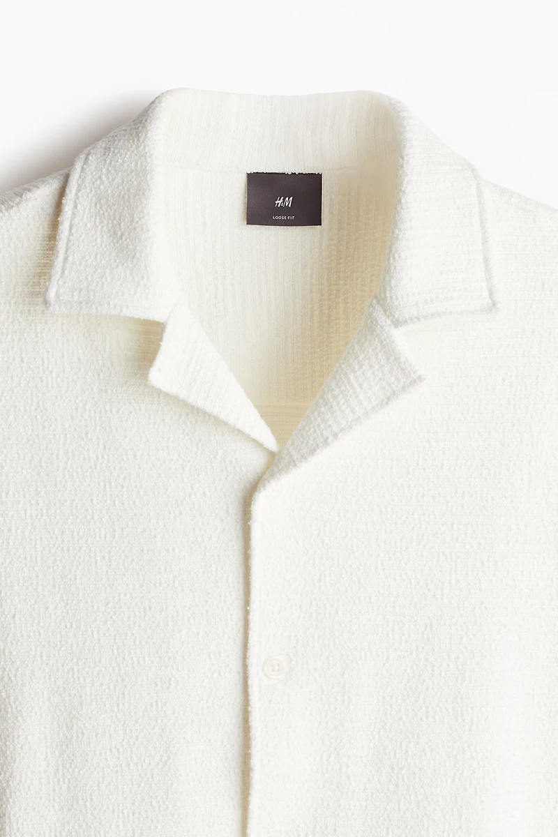 Chemise texturée Coupe Flottante avec col cubain