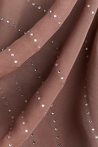 Rhinestone-Embellished Chiffon Top