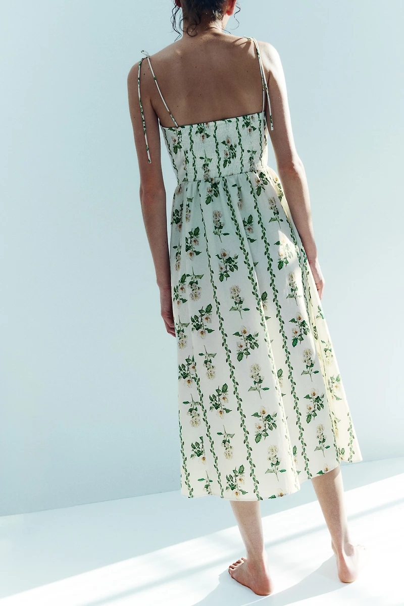 Flared-Skirt Strappy Dress