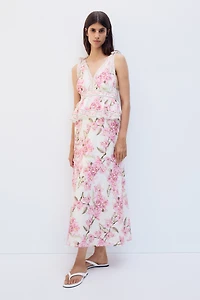 MAMA Linen-Blend Nursing Dress