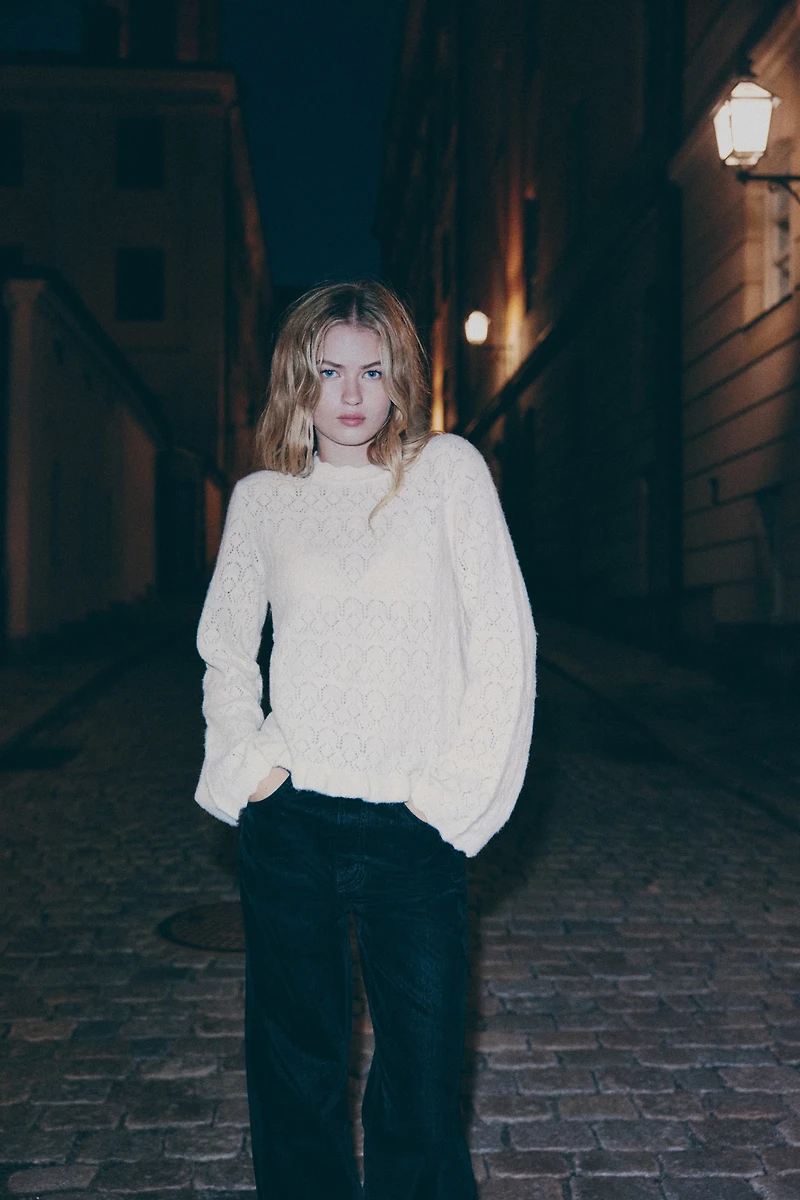 Chandail en tricot pointelle