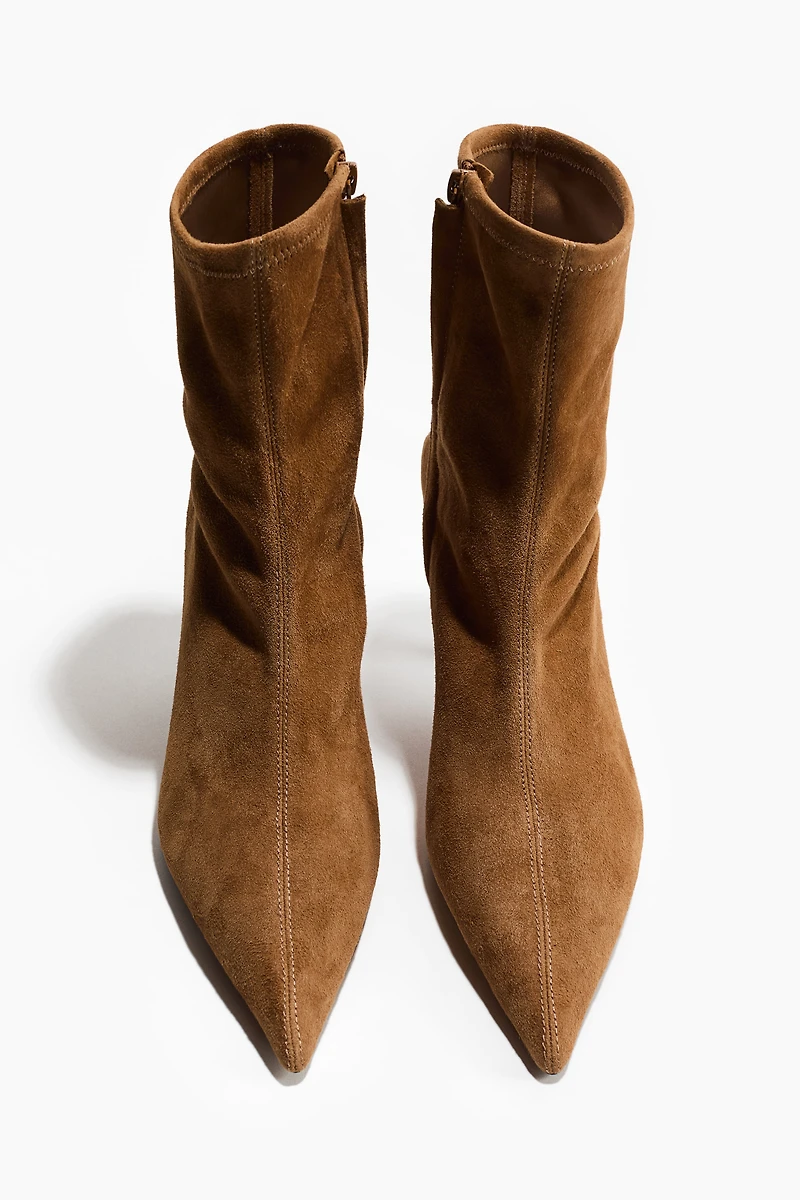 Bottines chaussettes en cuir