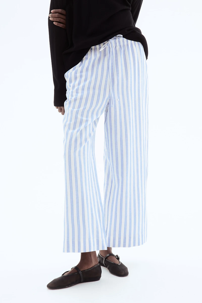 Linen-Blend Crop Pants