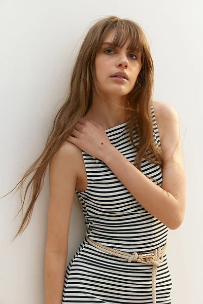 Ribbed Jersey Midi Dress