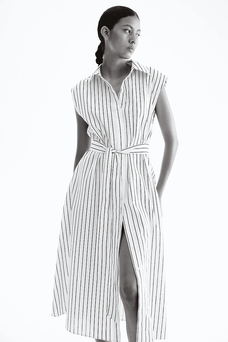 Robe chemise en lin mélangé