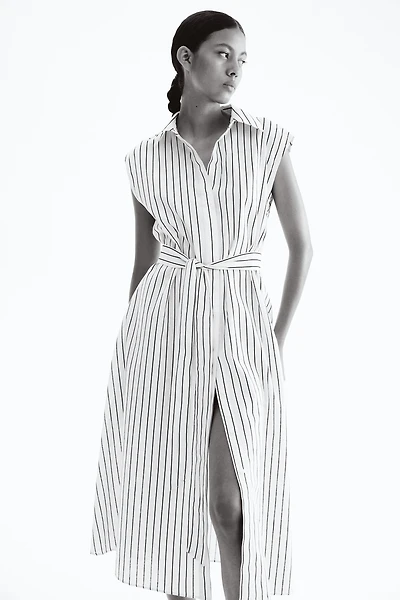 Robe chemise en lin mélangé