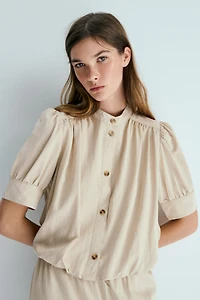 Bubble-Hem Twill Shorts