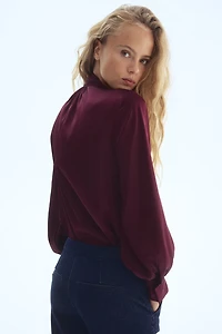 Tie-Neck Chiffon Blouse