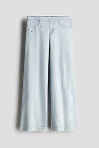 Pantalon large façon denim
