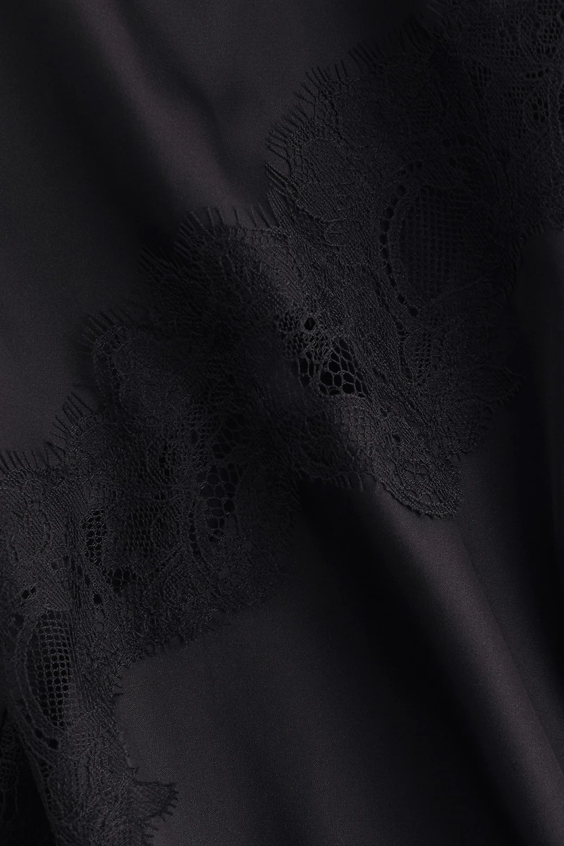 Lace-Trimmed Asymmetric Nightgown