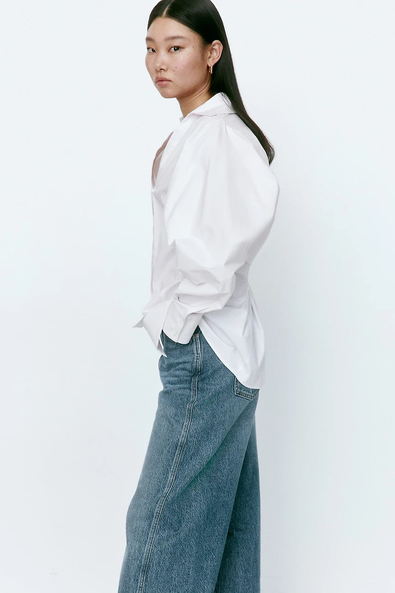 Tapered-Waist Cotton Shirt