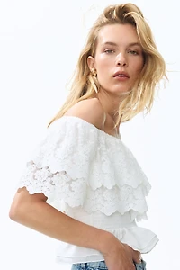 Flounced Off-the-Shoulder Top