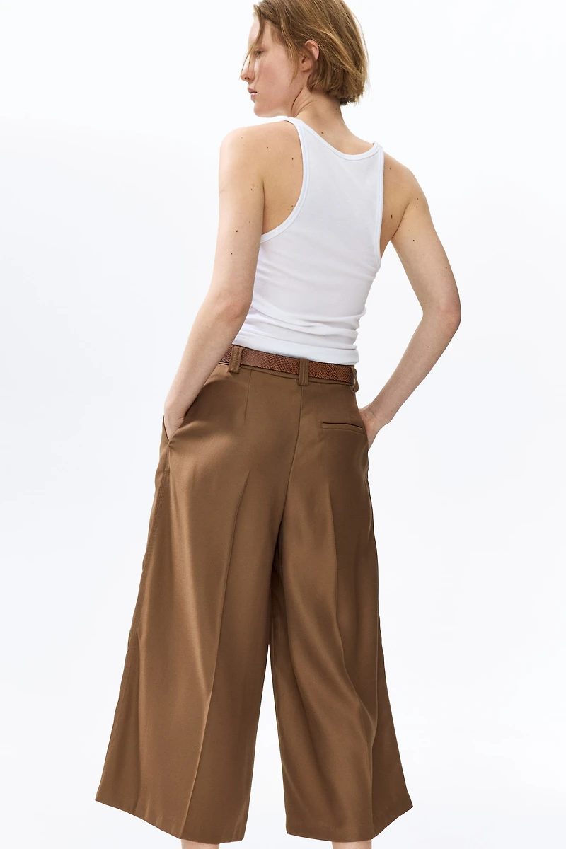 Belted Twill Culottes