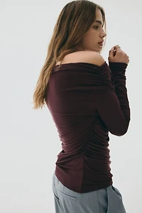 Haut asymétrique à effet drapé