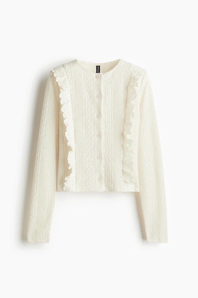 Ruffle-Trimmed Cardigan