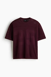 Boxy Relaxed-Fit Open-Knit T-Shirt