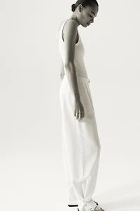 Linen-Blend Balloon-Leg Pants