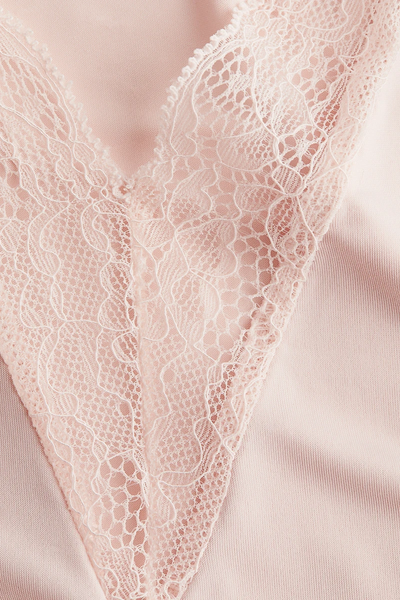 Lace-Trimmed Thong Bodysuit