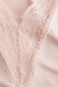 Lace-Trimmed Thong Bodysuit