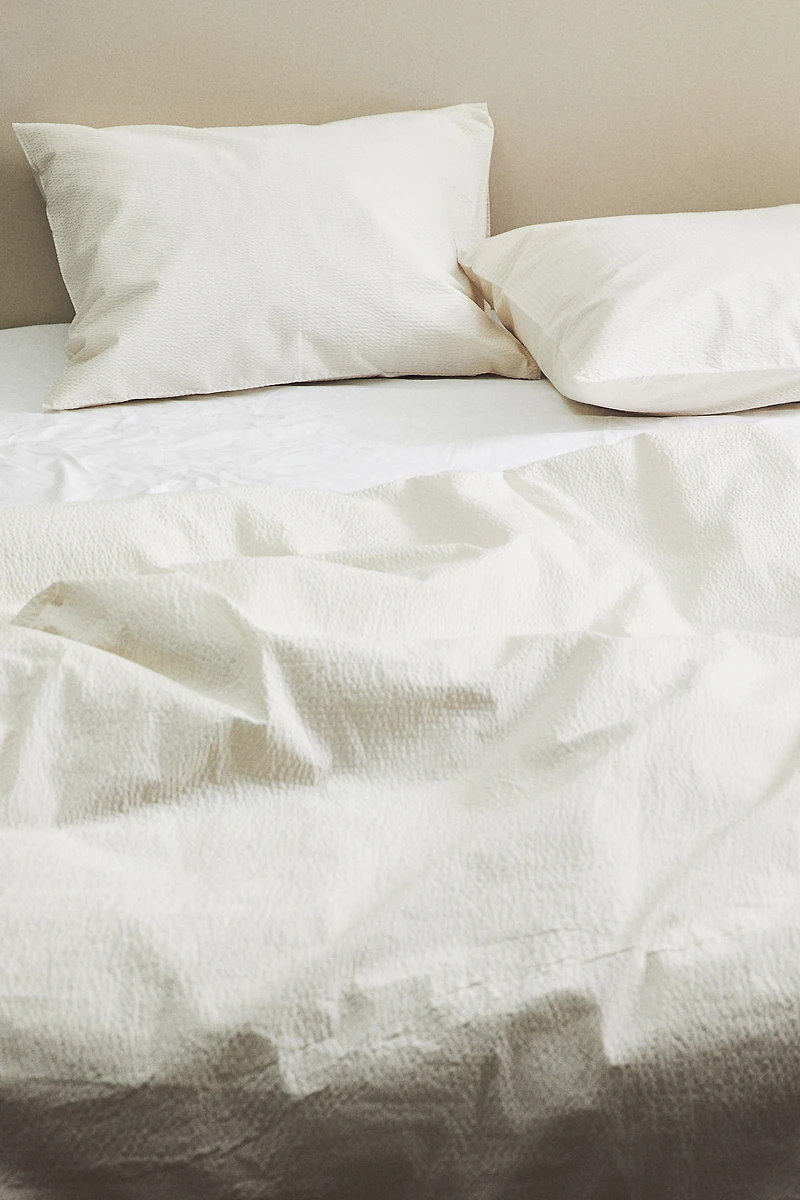 Seersucker Twin Duvet Cover Set