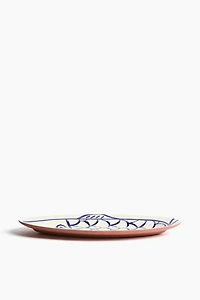Hand-Painted Terracotta Serving Plate
