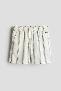 Linen-Blend Drawstring Shorts
