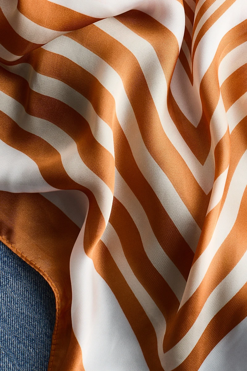 Straight High Waist Scarf-Detail Jeans