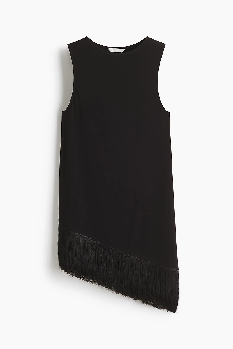 Asymmetric Fringe-Trimmed Top