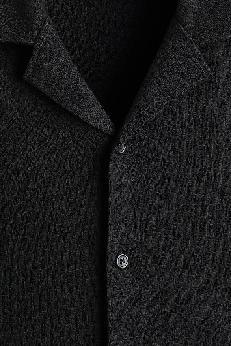 Chemise classique en jersey avec col cubain
