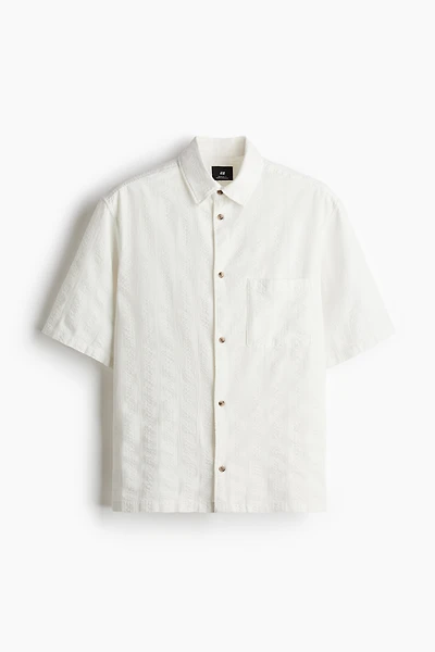 Regular-Fit Textured Short-Sleeved Shirt