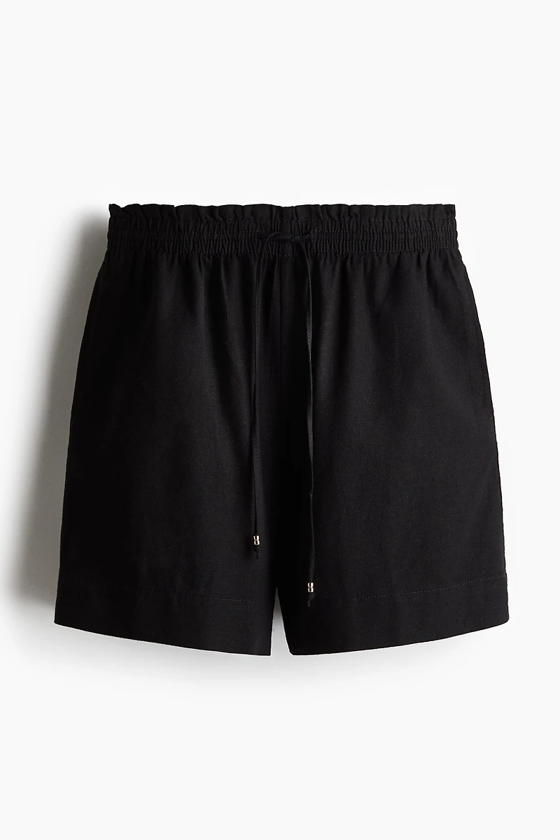 Linen-Blend Drawstring Shorts