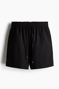 Linen-Blend Drawstring Shorts