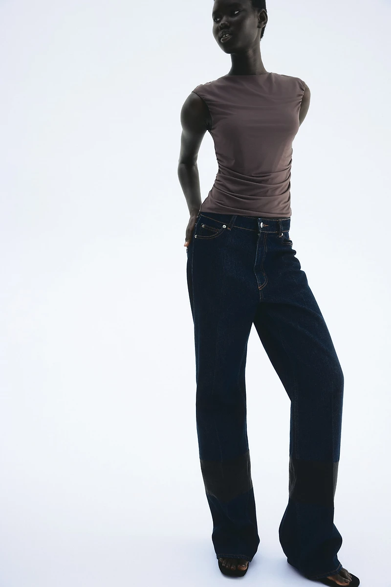 Draped Cap-Sleeved Top