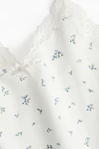 Lace-Trimmed Cotton Bodysuit