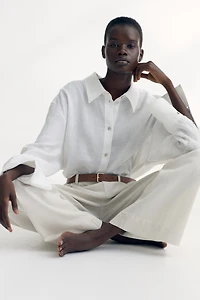 Belted Twill Pants